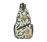 Plants and Fruits HD Japanese Red Carp Fish Sling Bag, Mochila de Hombro Paquete de Pecho Causal Crossbody Daypack para Mujeres Hombres Senderismo Viajes