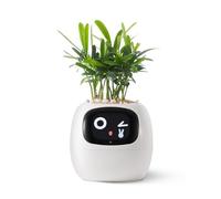 PLANTSIO Smart Pet Planter Robot Orientación sobre el cuidado de las plantas con emojis, adorable compañero de plantas con rica interacción de gestos, regalo de configuración de escritorio limpio