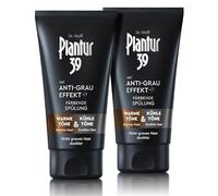 Plantur 39 Acondicionador antigris, 2 x 150 ml - Acondicionador para cabello oscuro - Cubre suavemente las canas - Acondicionador permanente