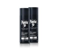 Plantur 39 Anti-Grey effect 5,6-DHI & Caffeine Shampoo 2 x 200ml | Cabello gradualmente más oscuro y fuerte | Disimula las canas de forma controlada | Favorece el crecimiento natural del cabello