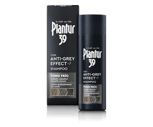 Plantur 39 Anti-Grey Effect Shampoo Tono Frío, 1 x 200 ml - Para tonos fríos y cabello de castaño a oscuro - Cubre progresivamente las canas sin teñido - Champú con cafeína para un cabello más fuerte