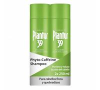 Plantur 39 Champú Fito-Cafeína 2×250ml -Anticaída Cabello Fino y Quebradizo | Activa la raíz capilar, previene la caída menopáusica, proteína de trigo y té blanco, Provitamina B5, efecto 24 h