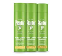 Plantur 39 Champú para el cabello con fito-cafeína para mujer, 3 x 250 ml, especialmente para cabellos teñidos y dañados, cafeína contra la caída del cabello en mujeres, fortalece el crecimiento del