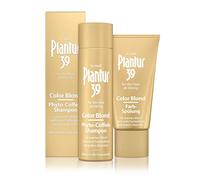 plantur 39 Color Rubio Phyto de cafeína de champú, 250 ml + color de cisterna, 150 ml - para cálida Rubio en cada Lavado | contra menopausalen caída del cabello