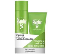 Plantur 39 Set Champú con Cafeína 250ml y Acondicionador 150ml Anticaída | Set de cuidado capilar para mujer que activa la raíz y previene la caída del cabello frágil durante la menopausia
