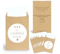 Plantvibes 100 Sobres y 100 Pegatinas de Lágrimas de Felicidad de Papel Natural en Estilo Vintage para la Boda, Pañuelos, Mitones y Joyas (marrons em português)
