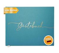 Plantvibes Libro de visitas premium para bodas - 120 páginas de papel de alta calidad, papel grueso, no se rompe, estilo vintage, con título dorado, ideal para bodas, aniversarios, cumpleaños