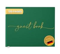 Plantvibes Libro de visitas premium para bodas - 120 páginas de papel de alta calidad, papel grueso, no se rompe, estilo vintage, con título dorado, ideal para bodas, aniversarios, cumpleaños