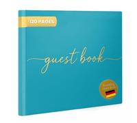 Plantvibes Libro de visitas premium para bodas - 120 páginas de papel de alta calidad, papel grueso, no se rompe, estilo vintage, con título dorado, ideal para bodas, aniversarios, cumpleaños