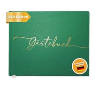 Plantvibes Libro de visitas premium para bodas - 120 páginas de papel de alta calidad, papel grueso, no se rompe, estilo vintage, con título dorado, ideal para bodas, aniversarios, cumpleaños