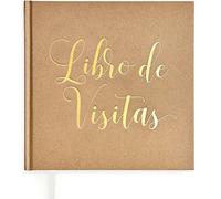 Plantvibes Libro de Visitas Spanish Version para Bodas, Bautizos o Fiestas de Cumpleaños, 72 Páginas, Tapa Dura, Libro de Visitas Vintage Ideal como Libro de Visitas