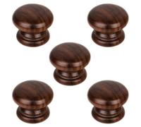 PLAOEGCN 5 uds tiradores de gabinete de madera maciza tiradores de cajones de madera en forma de U for armario aparador perillas de muebles(Walnut Wood,Single Hole)