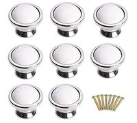PLAOEGCN Tiradores de arco gabinete aleación Zinc y cerámica blanca, tiradores cajón armario cocina estilo europeo, 8 Uds(Chrome-plated,Single Hole)