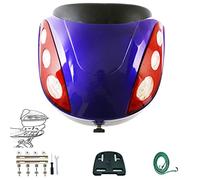 PLAOEGCN Universal Motorcycle Top Box, ABS Helmet Storage Case with Soft Backrest, Lock & Reflector(BLU)