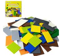 Plaque de Construction Classique de 130 pièces, Couleurs assorties, Avec Plaque de Base de 11 Tailles, Compatible Avec Les pièces et éléments Lego, pour la plupart Des Marques.