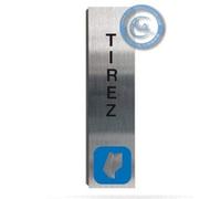 Plaque de porte aluminium brossé imprimé -Dimensions 200 x 50 mm - Double face adhésif au dos - Impression UV directement sur l'aluminium (Pas de contre collage) (Tirez vertical)