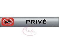 Plaque de porte aluminium brossé imprimé -Dimensions 200 x 50 mm - Double face adhésif au dos - Impression UV directement sur l'aluminium (Pas de contre collage) (Privé)