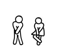 Plaque de Toilette Decoración de letreros for puerta WC, inodoro moderno for hombres y mujeres, piezas colgantes contorno, invitados, baño