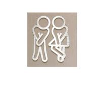 Plaque de Toilette Letreros divertidos for baño for hombres y mujeres, decoración creativa 2D plana for puerta de(Color-3)