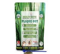 PLAQUE OUT Bolsa resellable de 450 g, removedor de placa de sarro, dientes de mal aliento, cuidado de encías para perros, gatos, 100% orgánico