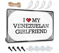 Plaques Americana Western Home Decor Home Decor - I Love My Venezuelan Girlfriend Haves - Obra de arte de estilo rústico para campamento (30 x 40 cm)