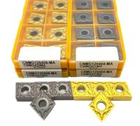 Plaquita de torno CNC 10 Uds CNMG120408 CNMG120404 herramienta de torneado externo inserto de carburo CNC fresa(CNMG120404 MA KT15)