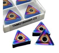 Plaquita de torno CNC HRC65 TNMG160404R-ES /TNMG160404L-ES /TNMG160408R-ES /TNMG160408L-ES Insertos de torneado de carburo CNC de alta dureza con revestimiento azul(TNMG160408L-ES)