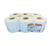 PLASACAR - Bobina Papel Secamanos Mecha Liso | 100% Celulosa Virgen Doble Capa | Absorción Superior | Ideal para Cocina Industrial, Blanco, 19 cm x 70 m, Papel | Pack 6 unidades | Joker Z Gold +