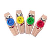 Plaschke Kazoo - Juego de cantar de madera de alerce, hecho a mano en el Tirol del Sur, Italia, sin barnices, para niños y adultos, color amarillo