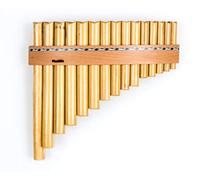 Plaschke Zampoña, Flauta de pan con cinturón de madera, hecha a mano en Tirol del Sur/Italia, 15 tubo-Do