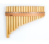 Plaschke Zampoña, Flauta de pan con cinturón de madera, hecha a mano en Tirol del Sur/Italia, 18 tubo-Sol