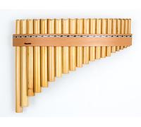 Plaschke Zampoña, Flauta de pan con cinturón de madera, hecha a mano en Tirol del Sur/Italia, 20 tubo-Sol