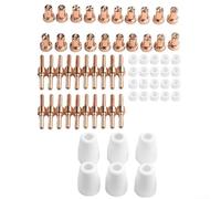 Plasma completo de 66 piezas para cortar consumibles para PT31 y máquinas compatibles, kit completo con escudos, boquillas, deflectores, electrodos