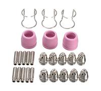 Plasma Cutter Consumables Kit Plasma Cutting Torch Electrode Includes Conductive Nozzle Electrode Ceramic Nozzle Bracket Suitable for SG 55 AG 60 WSD 60P Compatible with STC750P