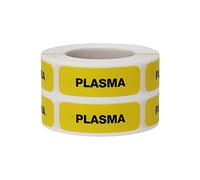 Plasma Medical Healthcare Labels, 0.5 x 1.5 pulgadas, rectangulares, 500 en total por rollo