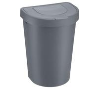 Plast Team Seattle Swing - Cubo de basura con tapa basculante (gris, 25 L)