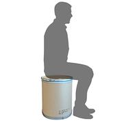 plasteo® Barril de asiento con 60 L de espacio de almacenamiento, 52 cm de altura, diseño atemporal, sostenible, respetuoso con el medio ambiente, papel de estraza enrollado, para almacenar la colada,