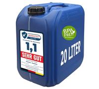 plasteo Bidón de agua para bebidas de 20 litros con tapa de rosca (DIN 61), libre de BPA, apto para alimentos, apilable, color azul