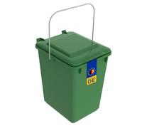 plasteo /Weber Bio Boy 10 litros con tapa y asa - Verde - Duradero y fácil de lavar - Adecuado como cubo de basura orgánico para compost - El recipiente preclasificado para la cocina no solo para