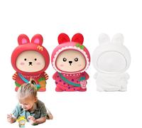 Plaster Painting Craft Kit, Creative Rabbit Plaster Arts and Crafts Set with 3D Drawing Toys, Fun Educational Activity for Kids, DIY Painting Gift