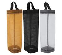 Plastic Bag Holder Organizer | Large Capacity & Transparent Design for Kitchen/Pantry/Laundry Room | Sturdy Polyester Mesh Organizer Saves Space (Yellow)