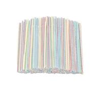 Plastic Drinking Straws - 500 Count, 8 Inches Long, Multi-Colored Stripes & Bedable Set of pcs Each