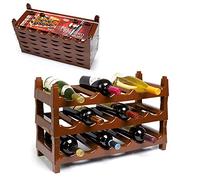 Plastic Forte Botellero Apilable 6 Botellas 60,5Cm - Rack de Botellas - Montaje en Mesa - Color Wengue