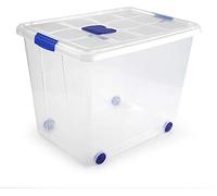 PLASTIC FORTE, Caja de almacenamiento, Multicolor, 86 litros, con ruedas