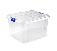 PLASTIC FORTE, Caja de almacenamiento, TRANSPARENTE, 25 Litros, sin ruedas