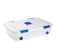 PLASTIC FORTE, Caja de almacenamiento, TRANSPARENTE, 41 litors, con ruedas