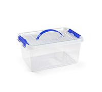 PLASTIC FORTE, Caja de almacenamiento, Transparente, 8 litros, con asa