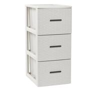 Plastic Forte Cajonera de Plástico Volga Rattan - Organizador de Almacenaje para Habitación, Armario, Oficina, Garaje o Baño, Diseño Moderno Imitación Mimbre en Antracita, Wengué,Marfil o Blanco,