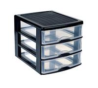 Plastic Forte, Cajonera Guadiana sobremesa, Negro, 3 Cajones