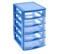 Plastic Forte, Cajonera sobremesa, Azul, 5 Cajones